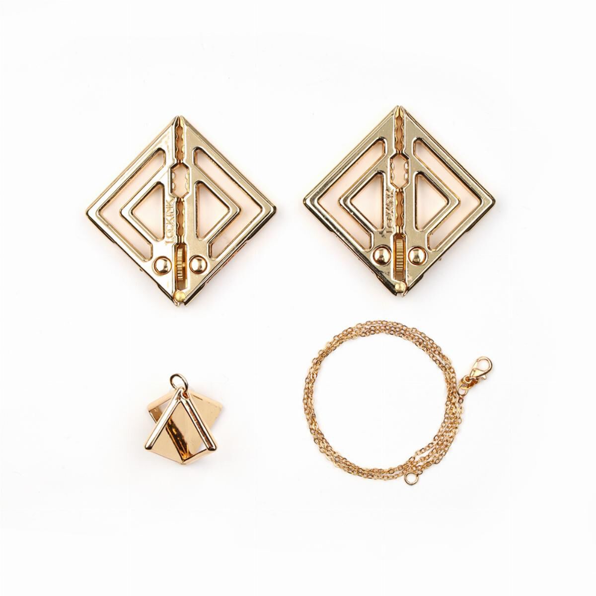 Lockink Adjustable Nipple Clamps with Light Pendant Gold