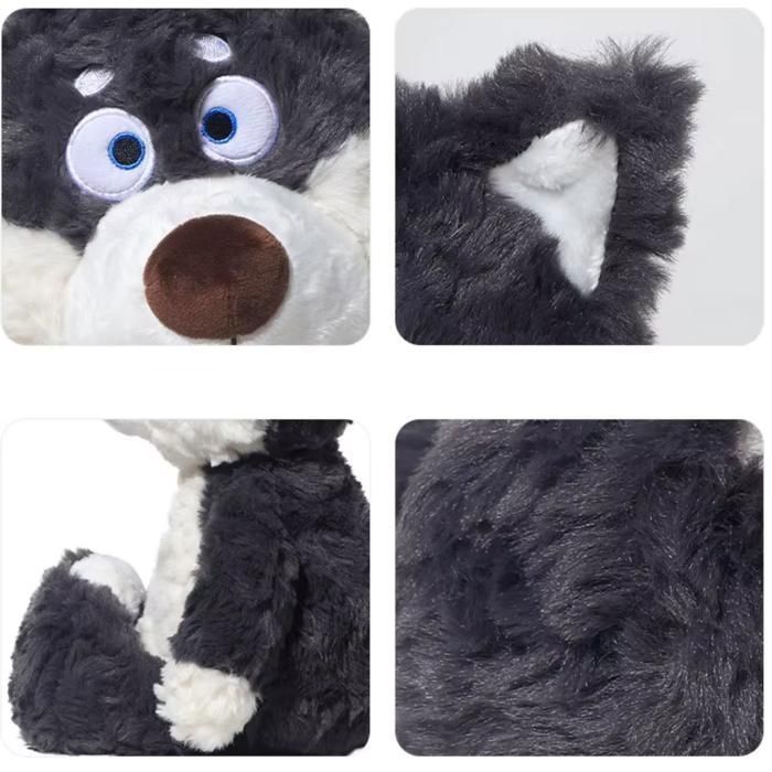 Pehmeä ja pörröinen harmaa susi -pehmolelu 40 cm - KETTYS® Premium Quality Baby Doll -lelu