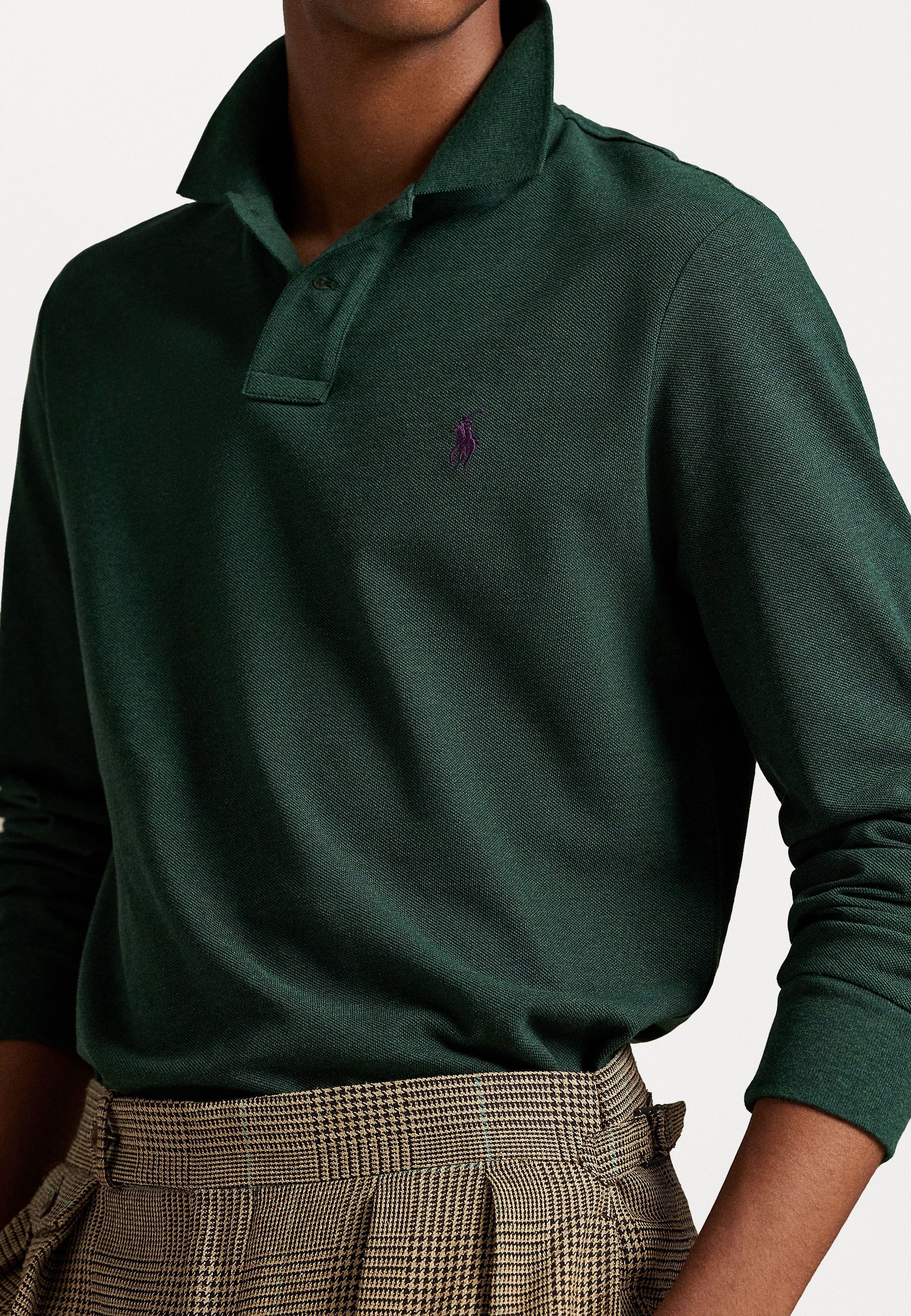 Polo Ralph Lauren CUSTOM SLIM FIT MESH POLOSHIRT - Poloshirt - Scotch Pine Heather