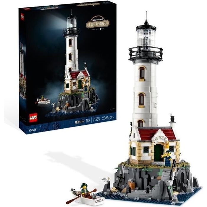 LEGO 21335 Ideas Le Phare Motorisé, Exclu Cdiscount, Idée Cadeau, Décoration Maison, avec Minifigurines Marin, Activité