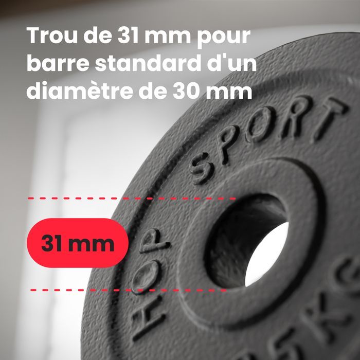 Hop-Sport 96 kg Gusseisen-Hantelset, zwei kurze Stangen, lange Stange, Super SZ-Curl-Stange, Gewichtsscheiben, Hantelset
