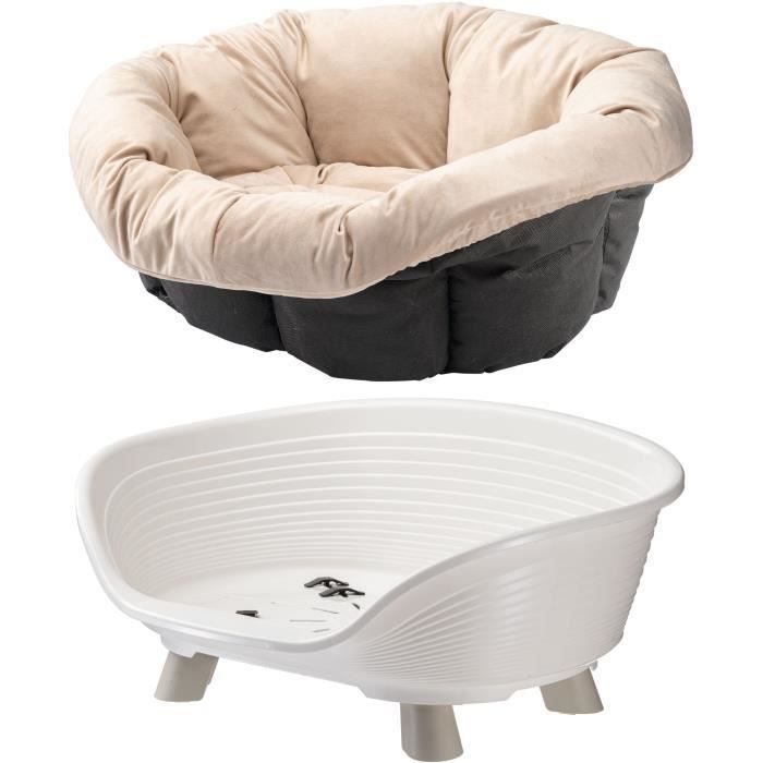 Cesta blanca con cojín - Tamaño M - 64 x 48 x 25 cm - FERPLAST