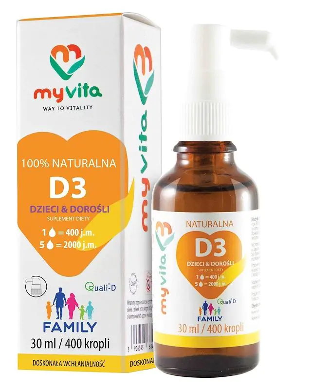 Witamina D3Dzieci i Dorośli Krople 30 ml