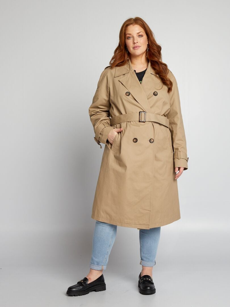 Lange trenchcoat - BEIGE