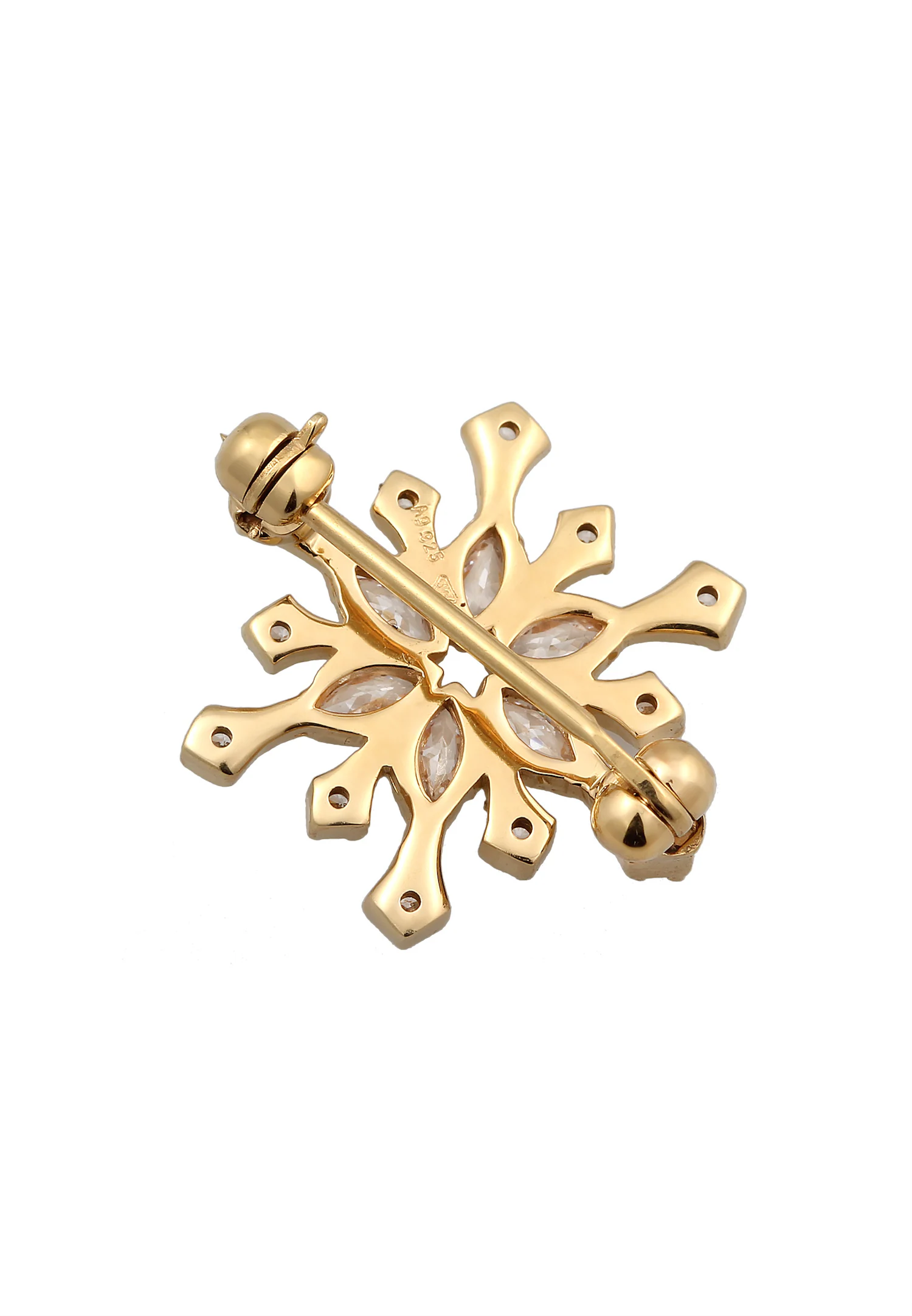 Elli Elli Accessoires pour Bijoux Femmes Flocon de Neige Zirconia Taille Marquis Blanc 925 Argent Sterling Noël