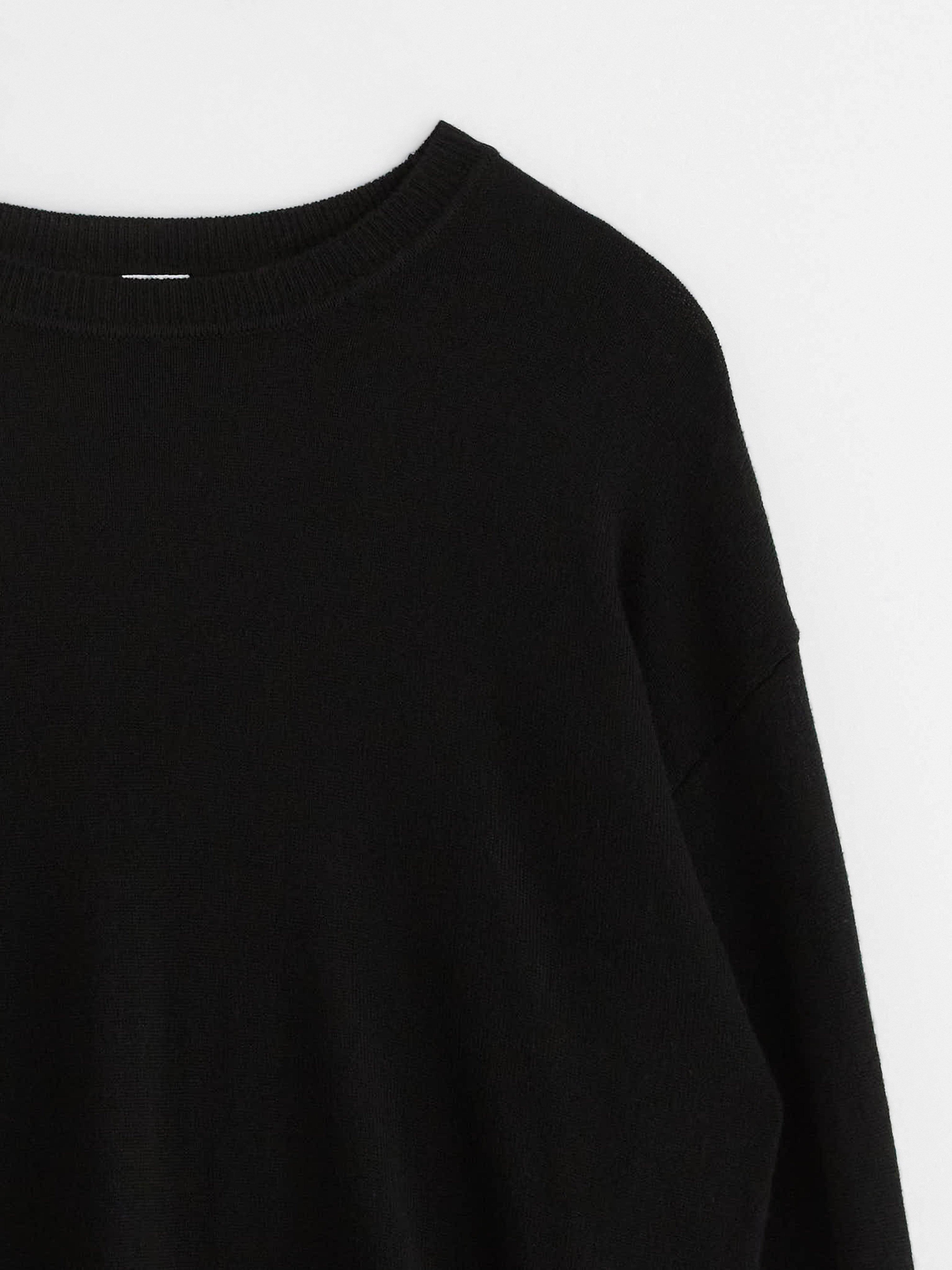 Jersey de punto fino de lana merino negro.