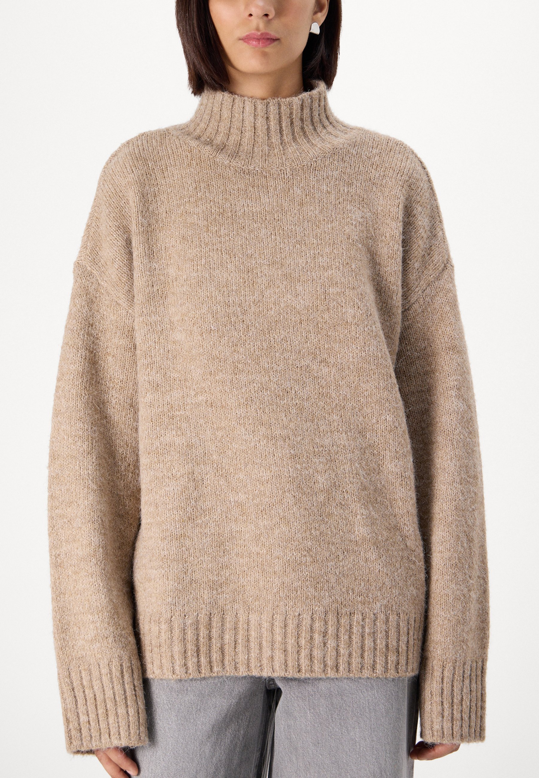 Pull col montant Vero Moda Tall VMMADDIE - Vison argenté/mélange