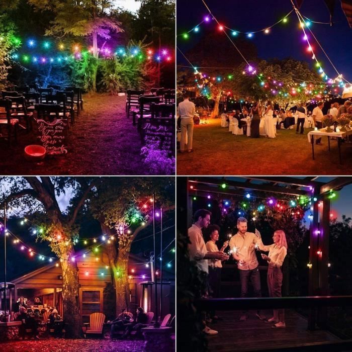 Guirnalda de luces solares impermeables de 6,5 m con 30 LED, 8 modos de iluminación, ideal para exteriores, jardín, patio y fiestas (multicolor).