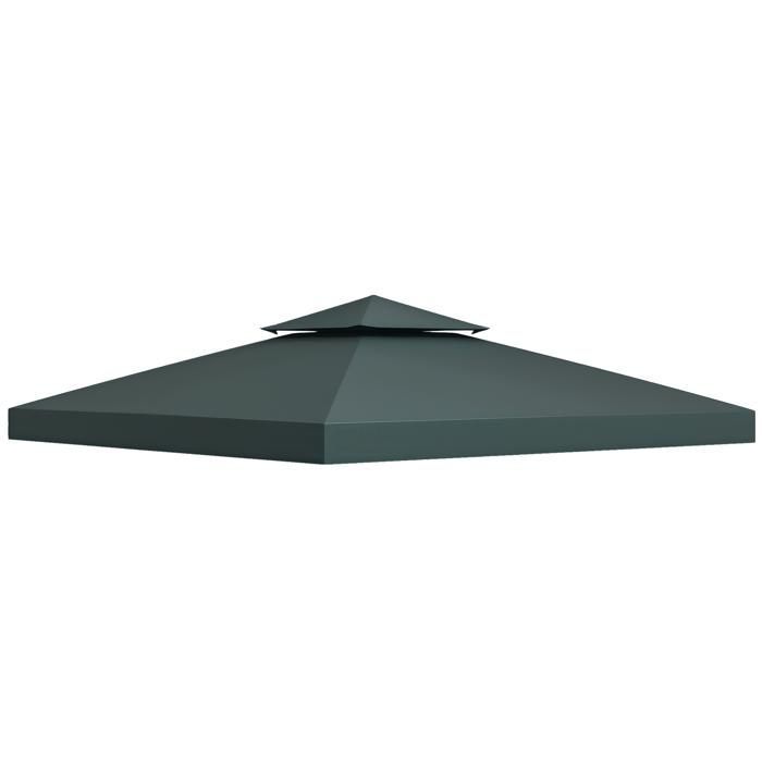 Replacement canopy for gazebo - Outsunny - 3 x 3 m - high-density polyester 180 g/m² - dark grey