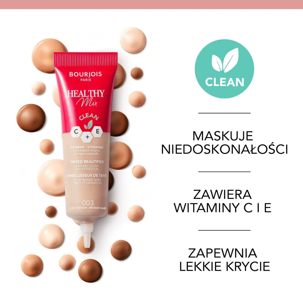 Bourjois Healthy Mix Clean Tinted Beautifier 003 Light Medium Krem tonujący