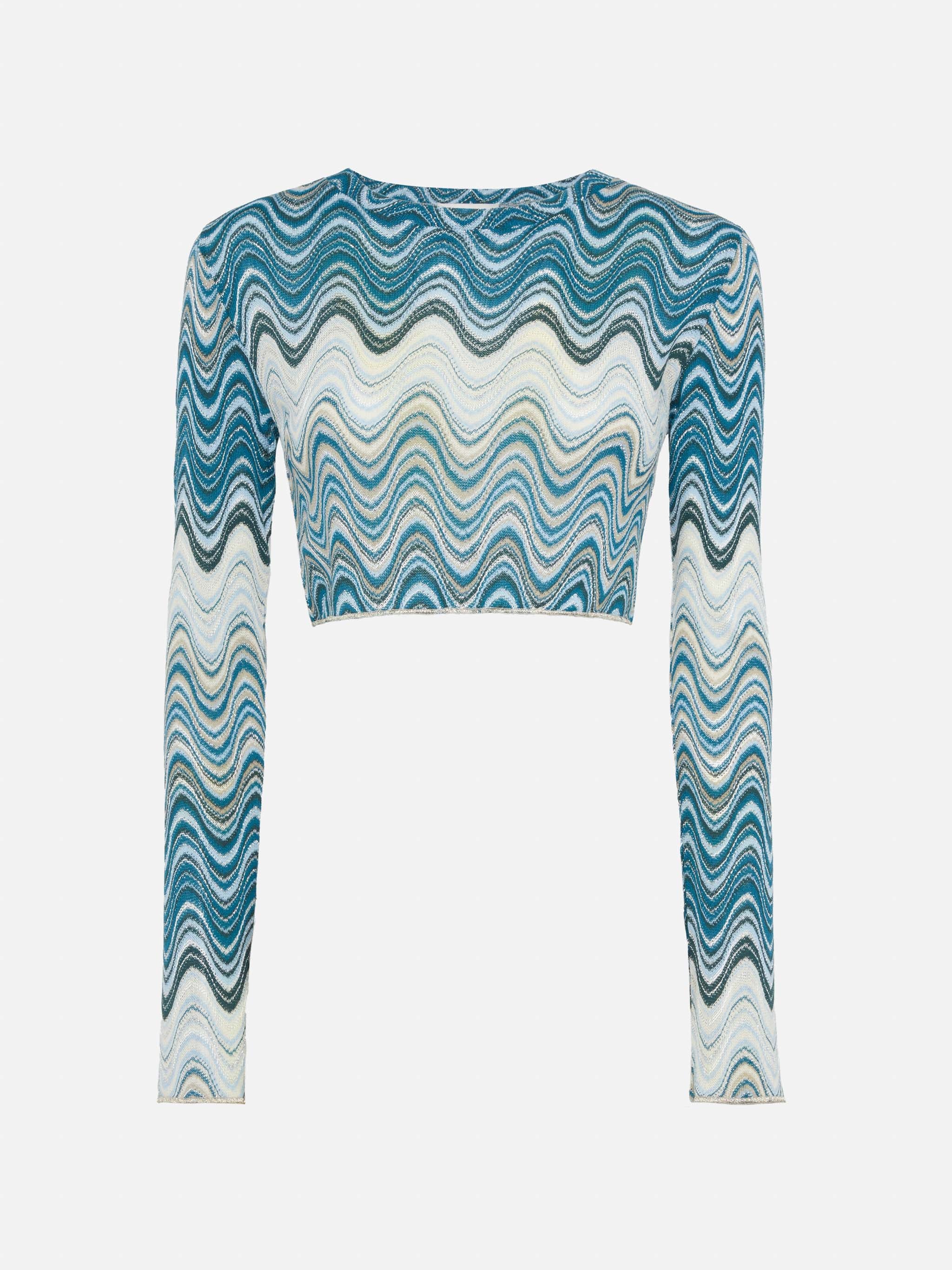 Siviglia cropped t-shirt in raschelbreisel