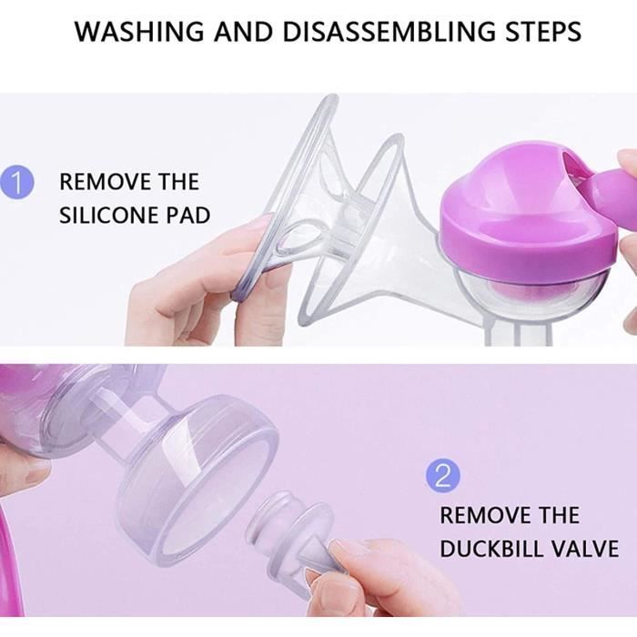 Portable Manual Breast Pump, Adjustable Silicone Breast Pump, BPA-Free, Full Manual Breast Pump Made of Food-Grade Silicone