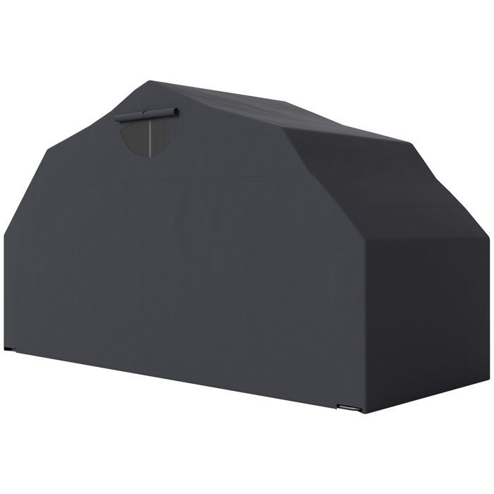 Motoroverkapping voor buiten, motortent, beschermhoes van Oxford-stof, 2 ramen, 345 x 135 x 191 cm, zwart