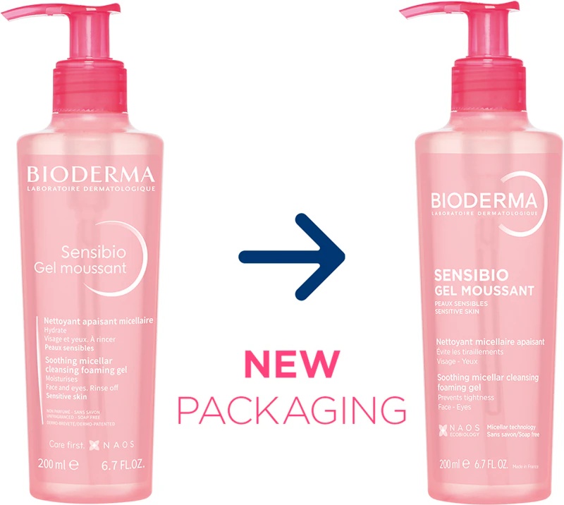 „Bioderma Sensibio Gel Moussant“ švelnus, raminantis valomasis gelis makiažui valyti
