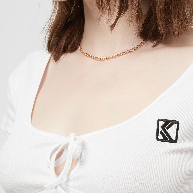 Camiseta de canalé con corsé Og