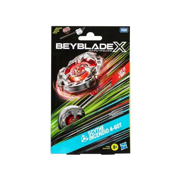 Coffret Toupie Beyblade X  Scythe Incendio 4-60T - Set Toupie + Lanceur - Type Equilibre + 1 Carte