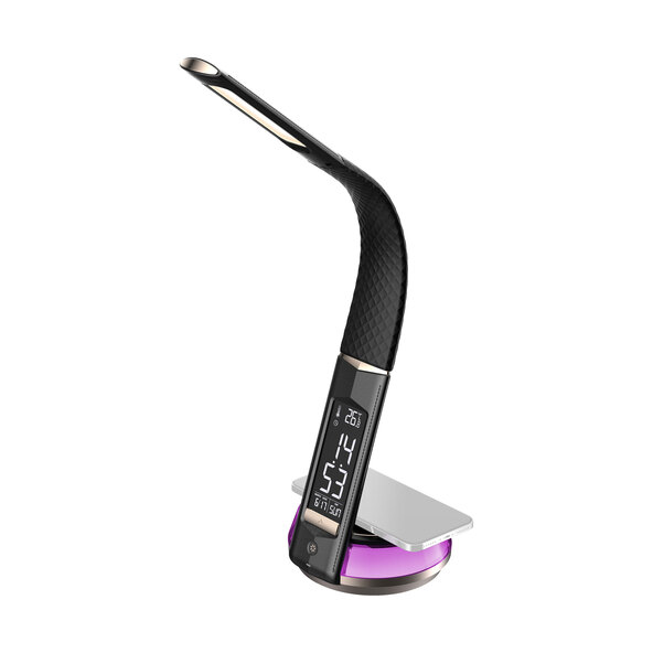 Lampă de birou LED cu încărcare wireless, neagră