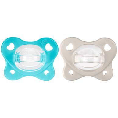 Chicco Physioforma Dual Soft Pack -tuttipakkaus, siniharmaa, 6-16 kk, tuttipakkaus, tuplapehmeys 2 kpl, tuttipakkaus
