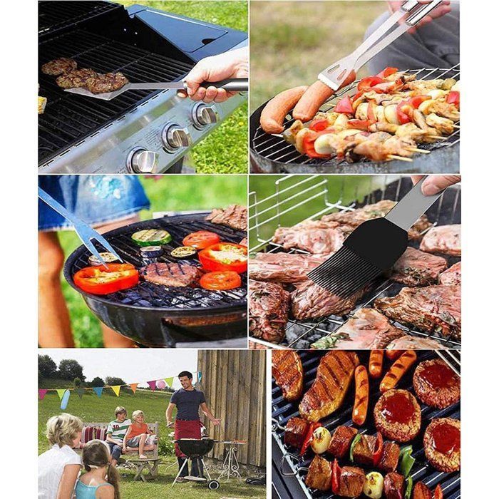 Utensilios de acero inoxidable para barbacoa - Juegos de utensilios para barbacoa - Accesorios para barbacoa - Tenedores para barbacoa