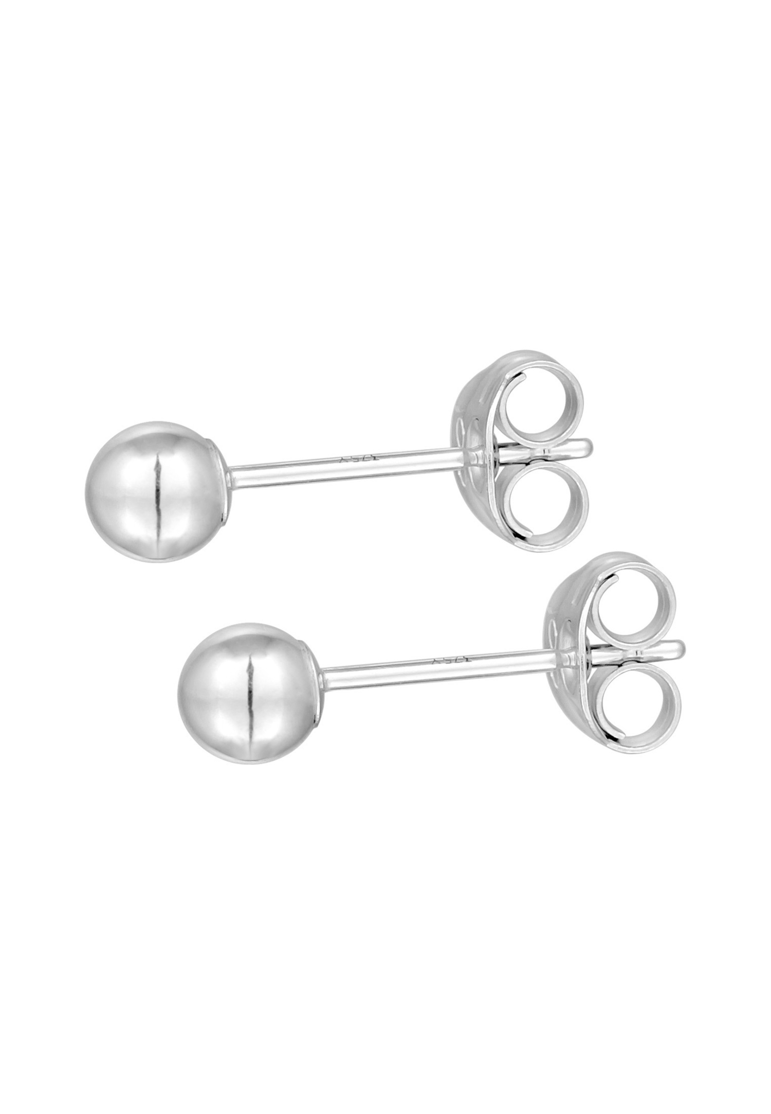 Elli PREMIUM Femmes Clous d'oreilles Boule en or blanc 375