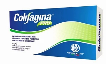 Suplemento alimentar probiótico ABC FARMACEUTICI Colifagina Pro, 10 frascos com tampa.