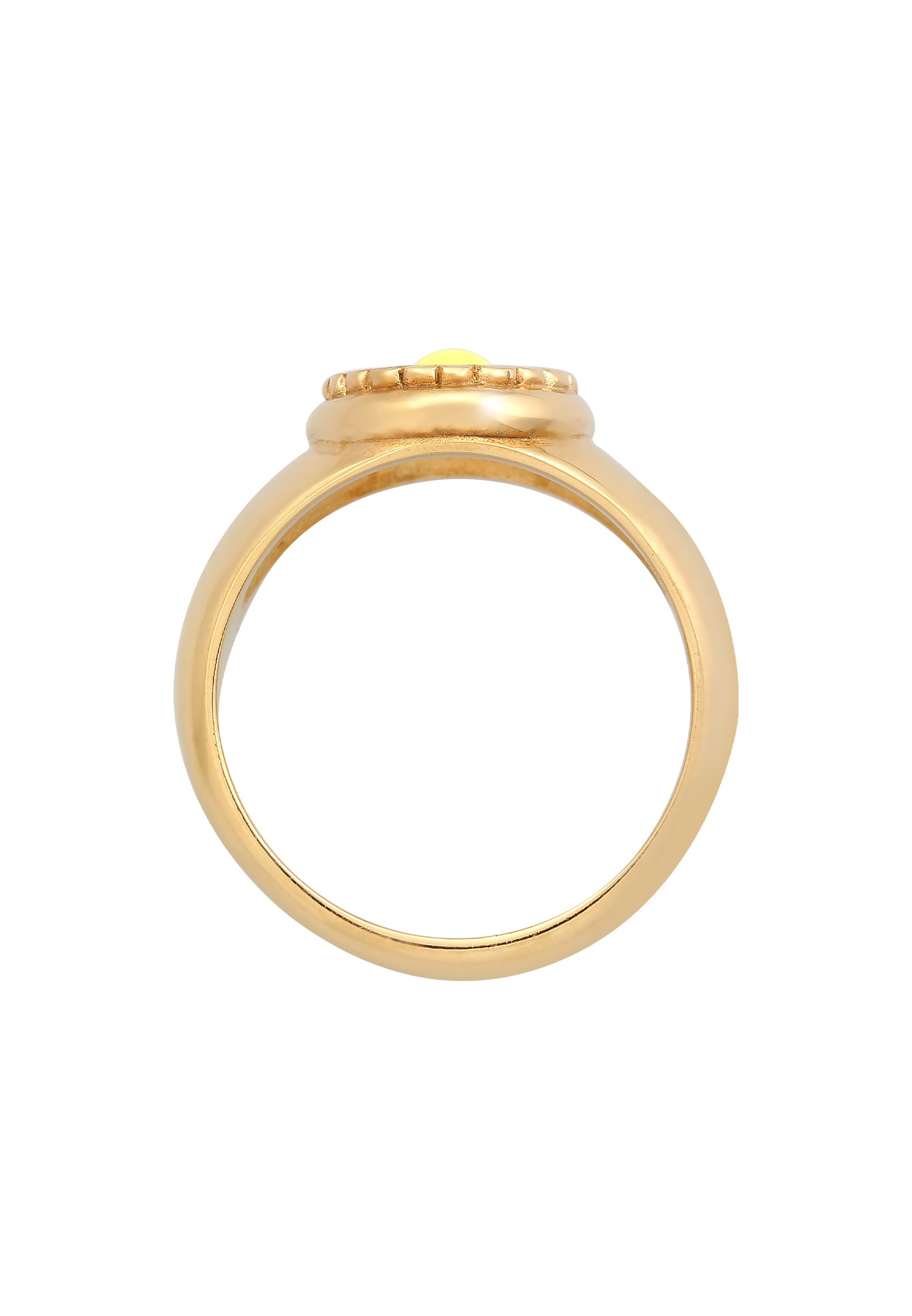 Elli Femmes Sceau Tendance Pâquerette avec émail en Argent Sterling 925 plaqué Or