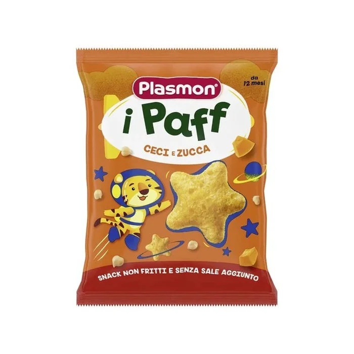 PLASMON Plasmon Paff Grão-de-bico e Abóbora 15 g Salgadinhos não fritos