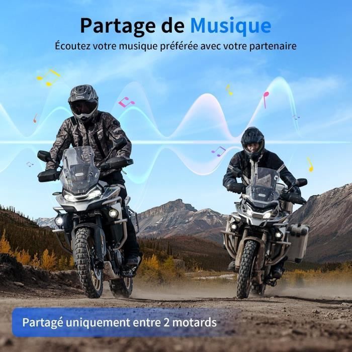 Motorcycle Intercom - Fodsports - M1-S Air - 4 Headsets - 1000m - Music Sharing