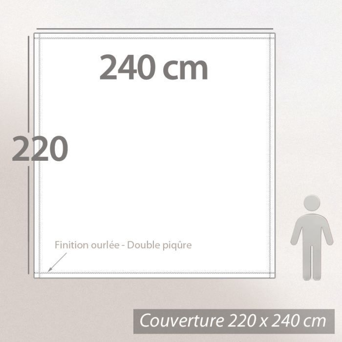 Fleecedecke 220 x 240 cm, Isba Myosotis, 100 % Polyester, 340 g/m², schwer entflammbar behandelt