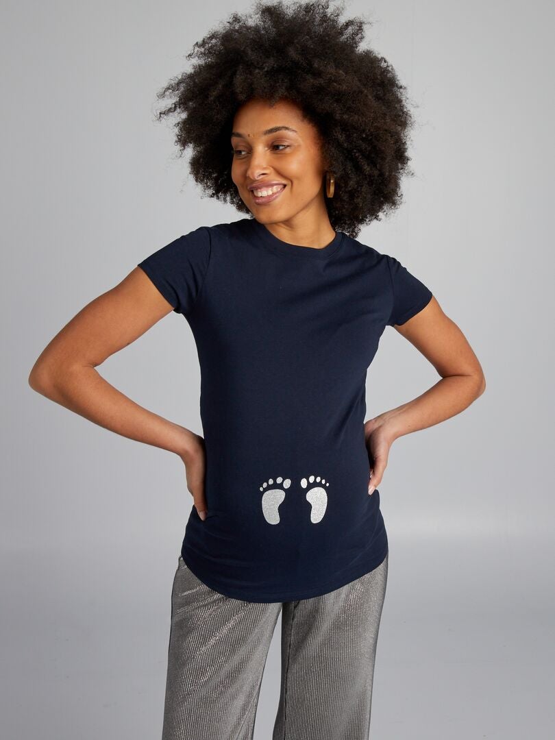Zwangerschaps-T-shirt - blauw