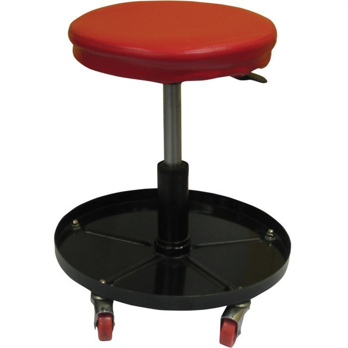 Taburete de taller con espacio para guardar herramientas