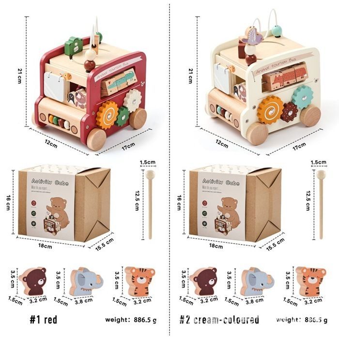 Jouet Montessori - Cube d’Activités 8 en 1 - Éveil Intellectuel - Motricité Fine - Multicolore