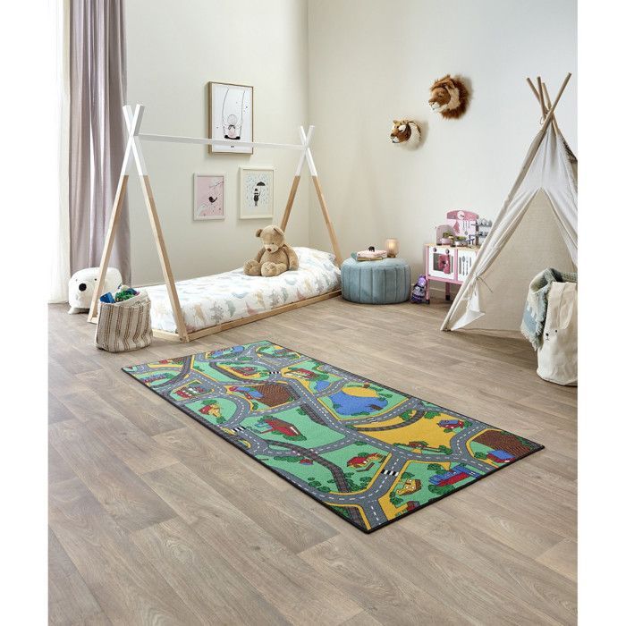 Racebaanmat - AWE - Speeltijd - 95x133 cm - Meerkleurig - Voor kinderen van 3 tot 10 jaar