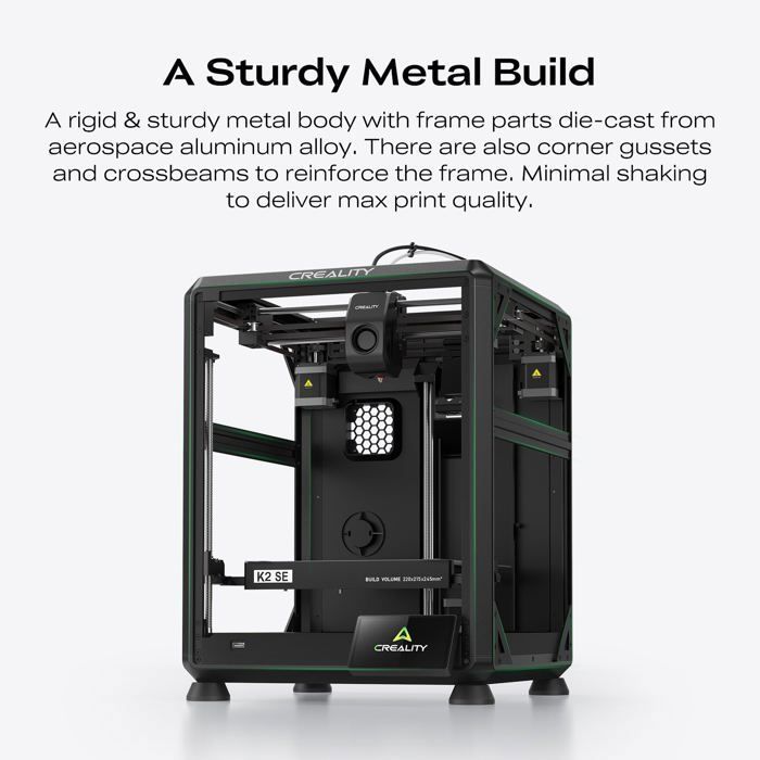 Impresora 3D Creality K2 SE Combo y cartuchos de tinta multicolor: velocidades de impresión de hasta 500 mm/s.