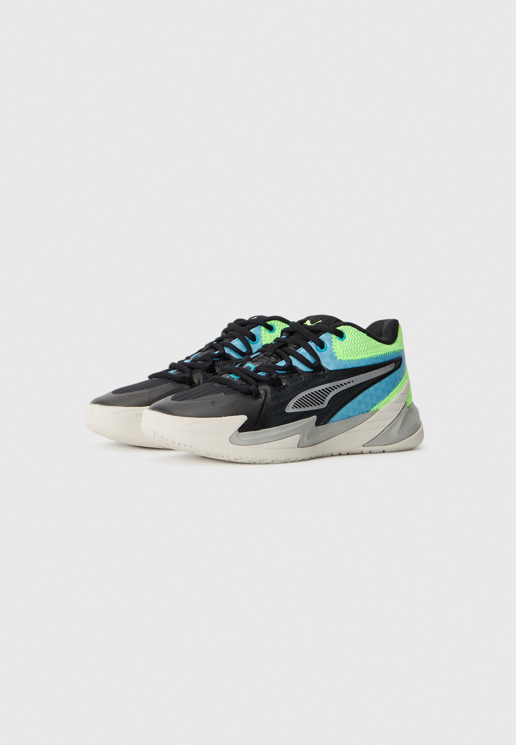Puma DAGGER UNISEX - Basketbalschoenen - zwart/felblauw/groen
