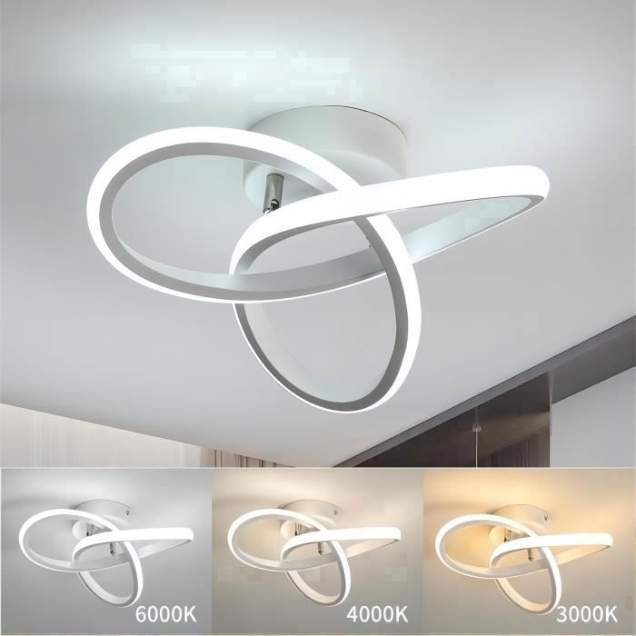 DELIPOP Moderne 20W LED-Deckenleuchte, Schwarz, Einstellbare Farbtemperatur, für Schlafzimmer, Wohnzimmer, Flur, Esszimmer