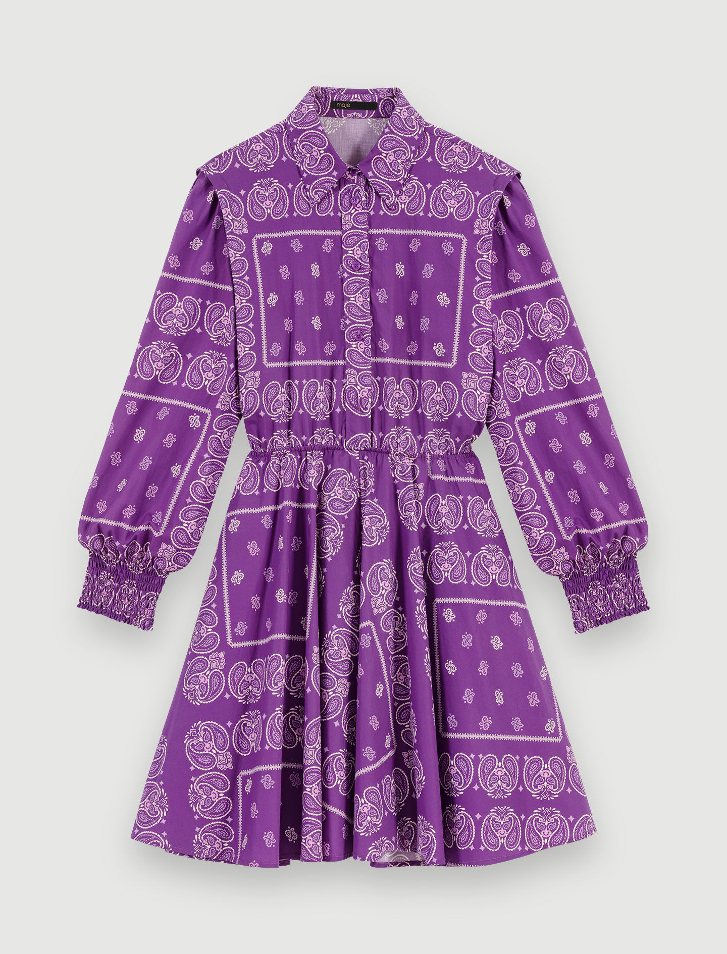 Rochie scurtă cu imprimeu paisley - Bandană violetă
