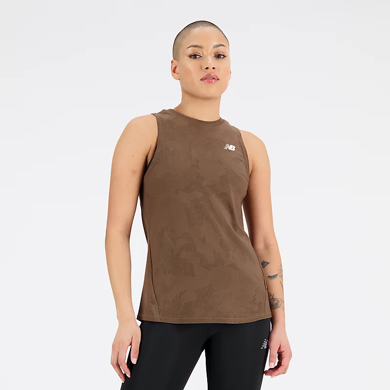 Q Speed dames jacquard top - Donkere paddenstoelkleur