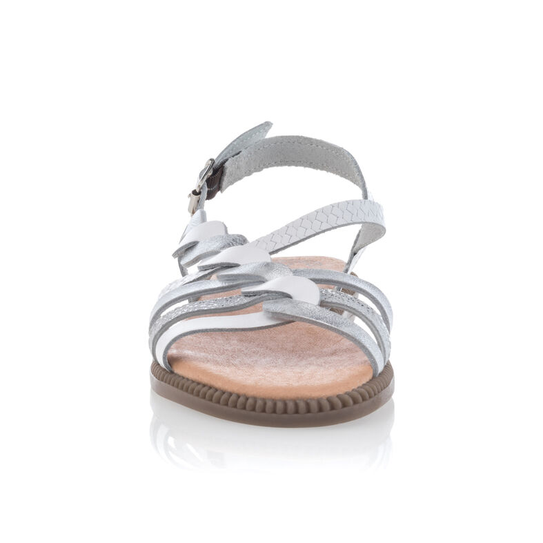 Weiße Damensandalen / Zehenfreie Schuhe