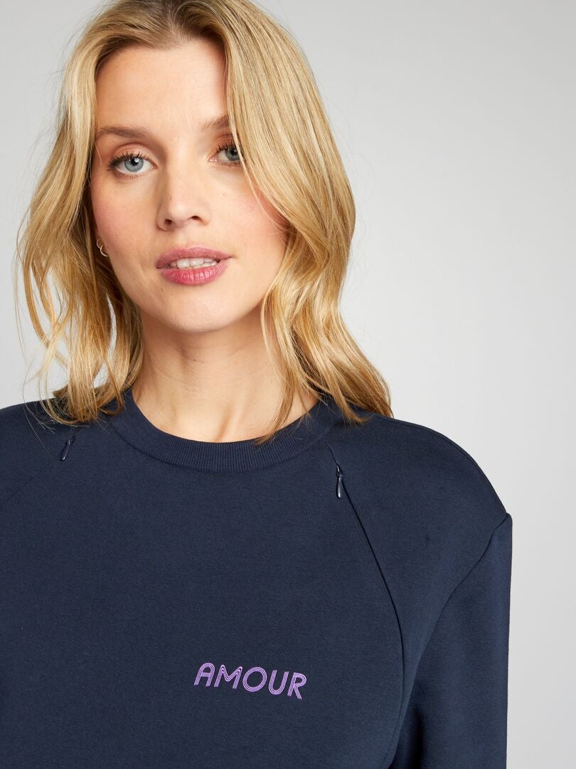 Verpleegkundig sweatshirt met ronde hals - BLAUW