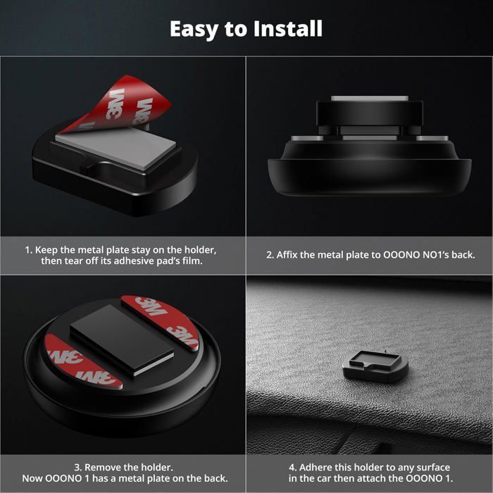 CO-Driver NO1 Support magnétique de voiture en métal robuste avec aimants intégrés Compatible avec avertisseur de flash OOONO NO1