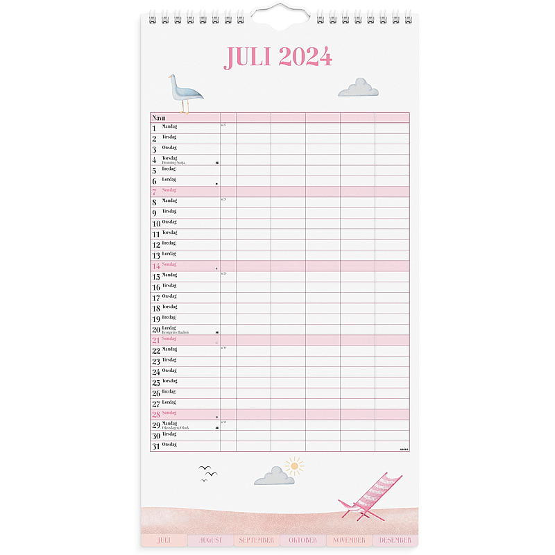 Calendrier mural du calendrier familial d'Annie
