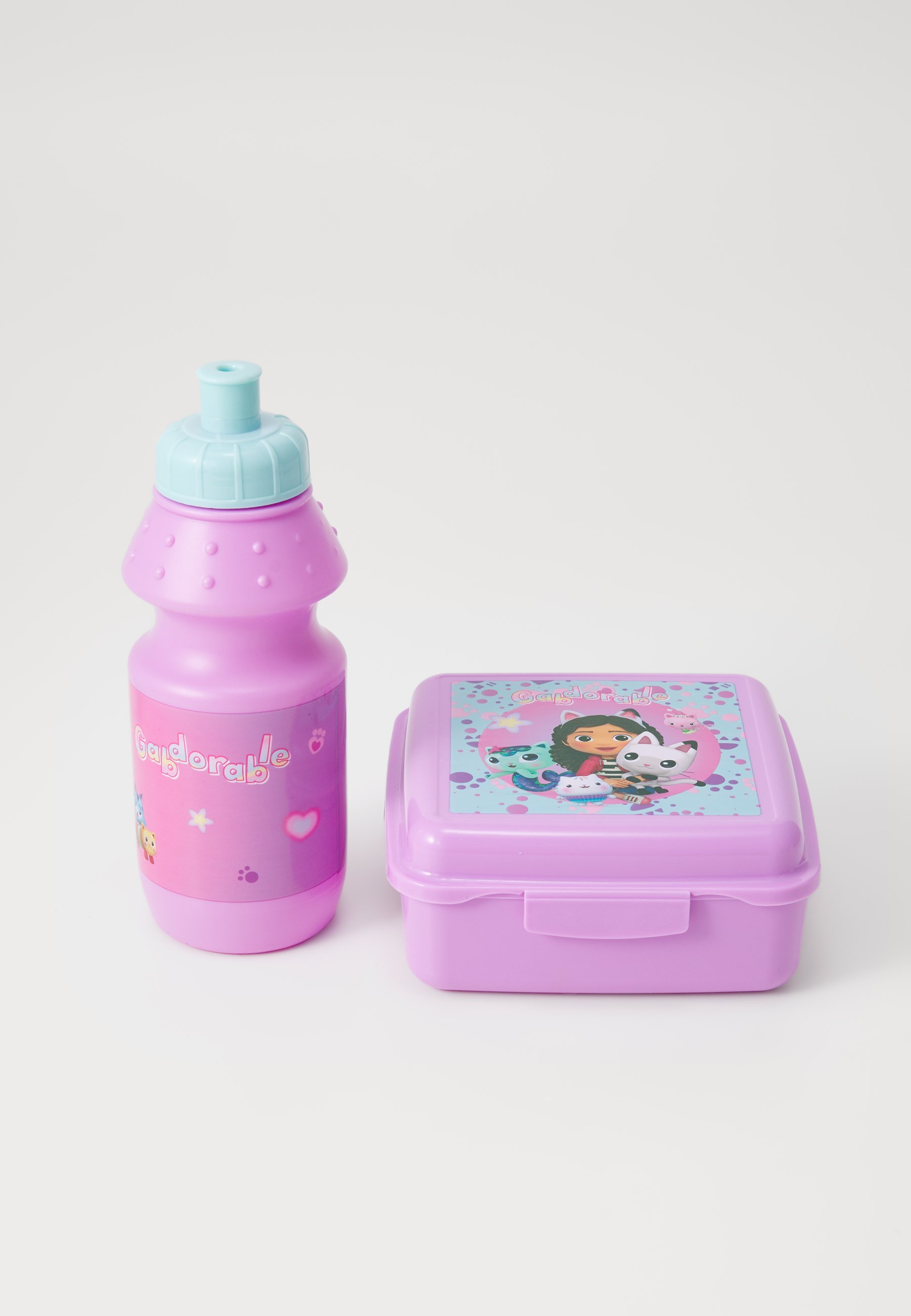 Kidzroom Gabby's poppenhuis lunchtas, snackdoos en fles unisex set - Lunchbox - paars