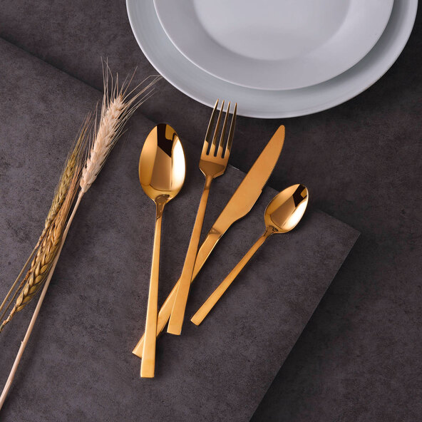 Besteck-Garnitur, gold, 16er Set