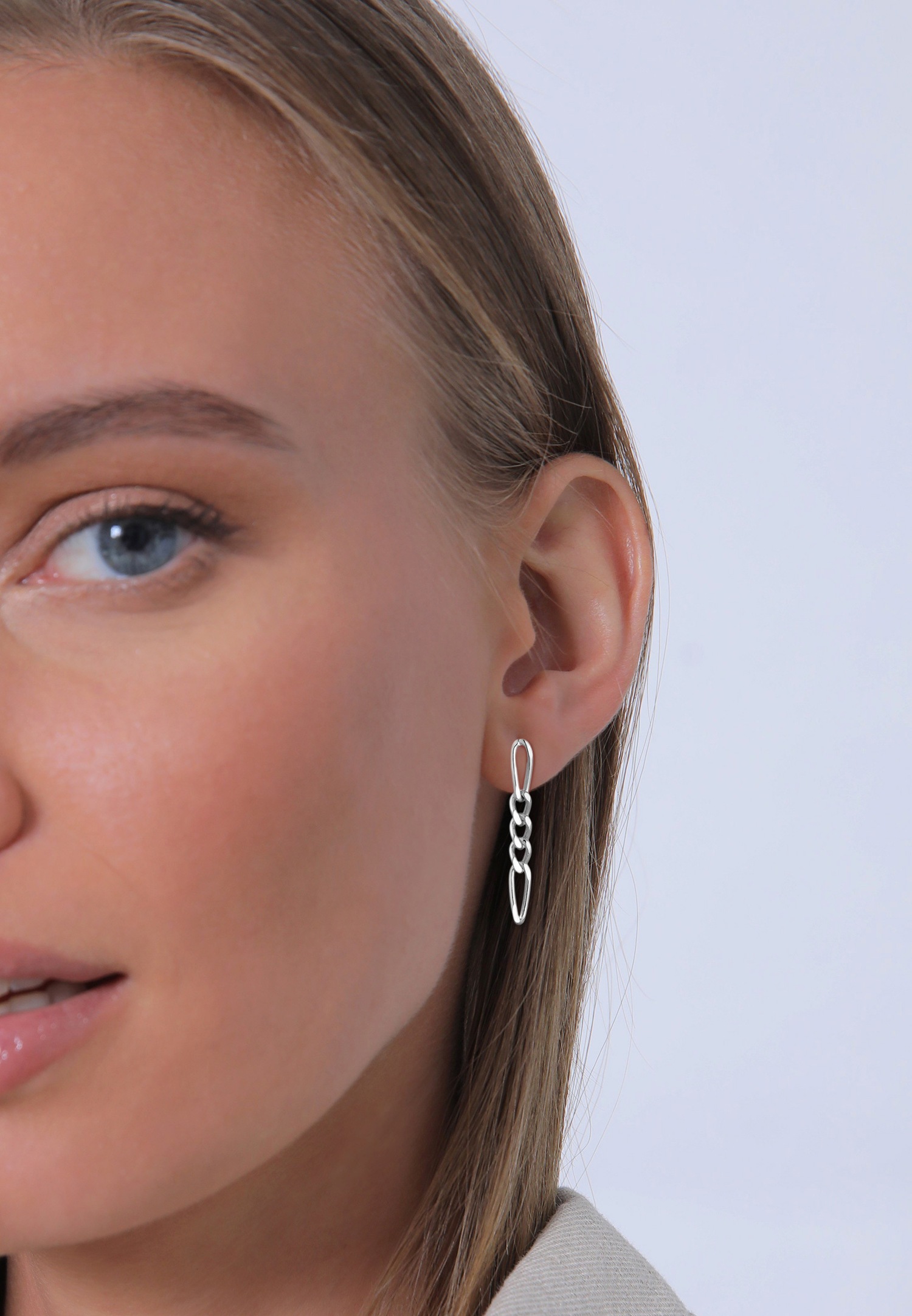 Elli PREMIUM Chaîne Pendante Trend Blogger Basic Boucles d'Oreille Femme - (925/1000) Argent