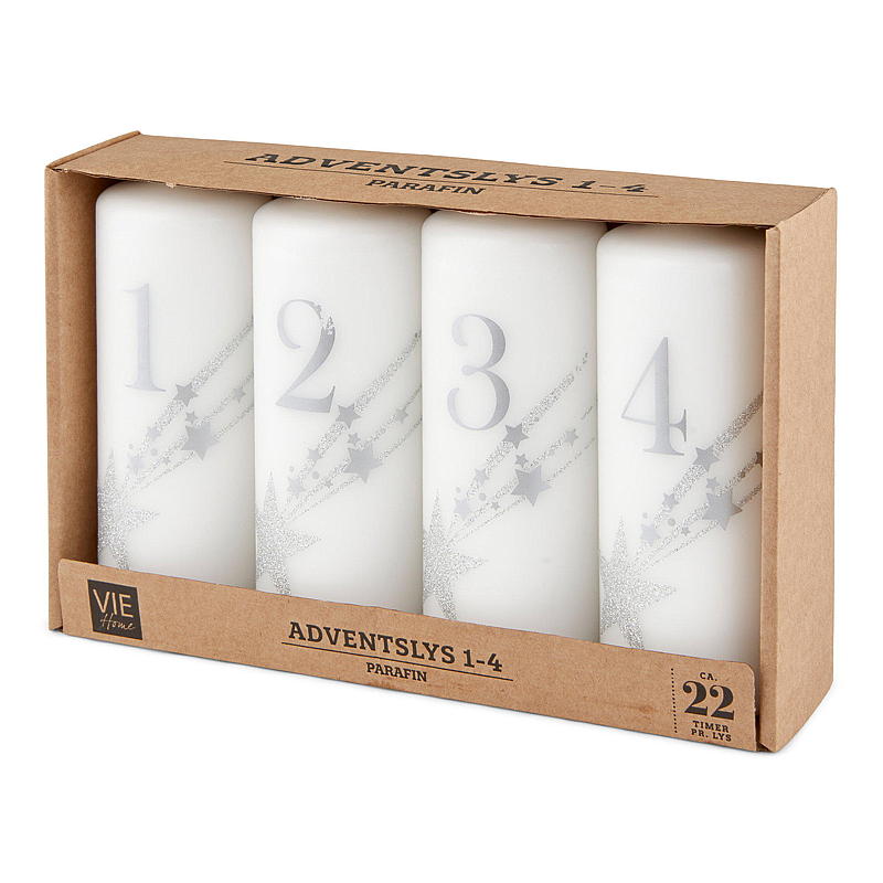 Vie Home adventsljus 4-pack 12 cm, 1-4 ljus vita