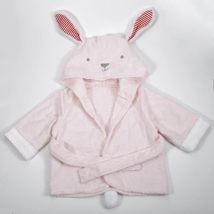 Bata de baño para bebé, toalla, sábana, manta, lindo animal, conejo rosa