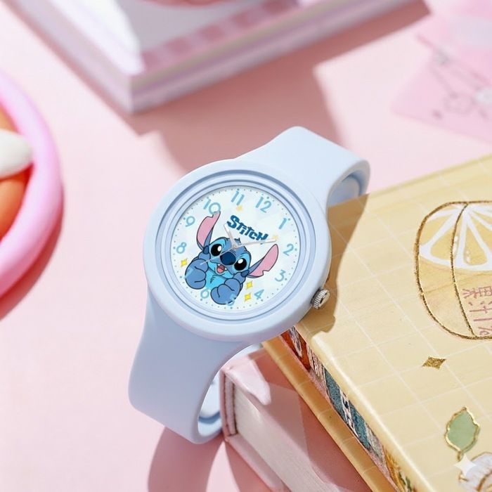 Orologio da polso Stitch per bambini – Orologio analogico Disney per bambini e bambine, cinturino in silicone