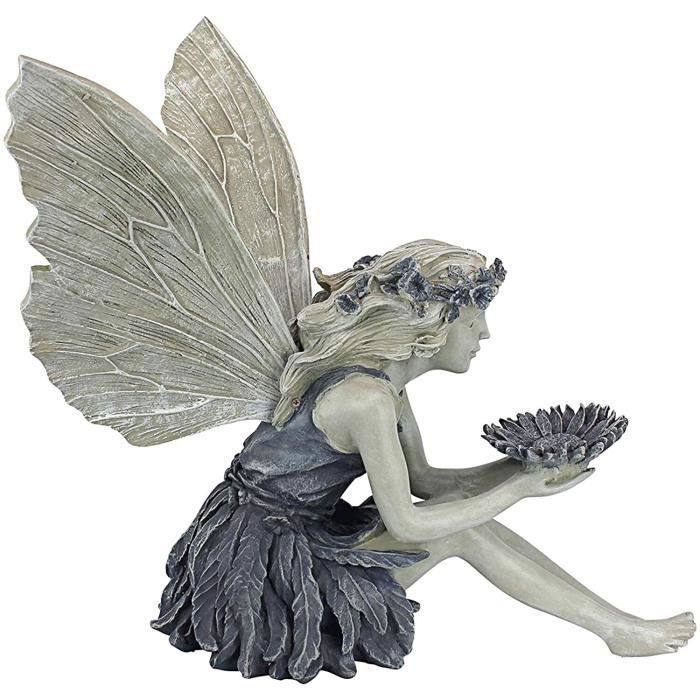 fontaines Qagazine Décoration de jardin Fée de tournesol Statue de fée 2 tons Mangeoire à oaux pour 868