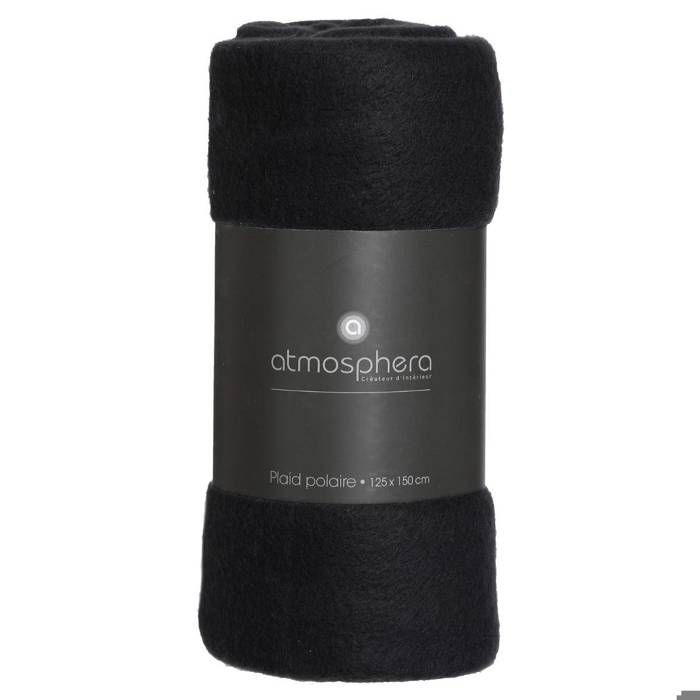 Manta polar negra de 125x150cm - Atmosphera Interior Designer
